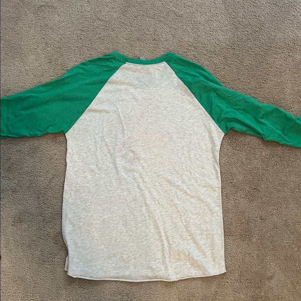 'Ho Ho Home' Texas Green and Heather Gray Raglan Long Sleeve Graphic Tee-size M - Picture 6 of 6